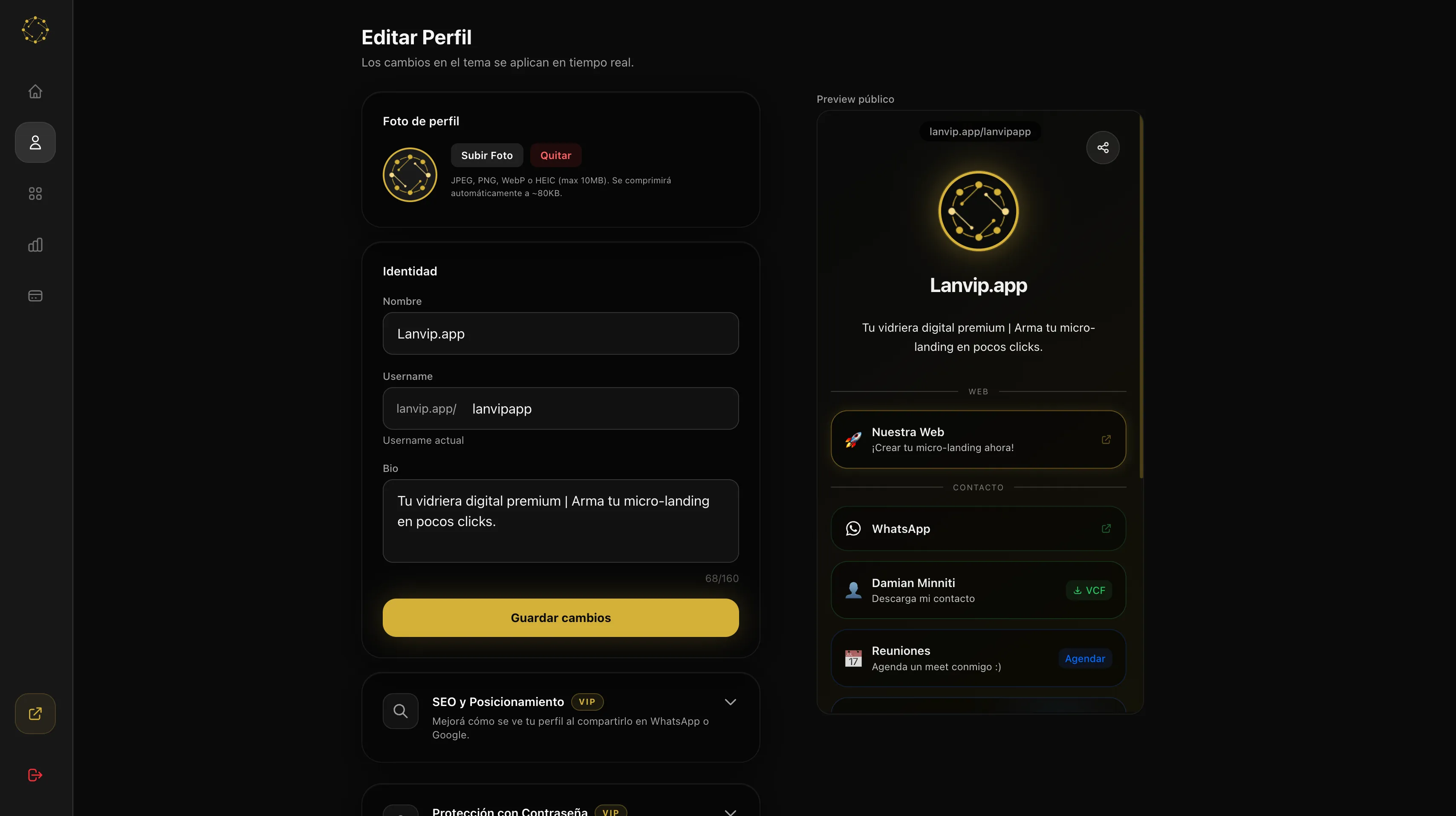 Lanvip Dashboard Preview